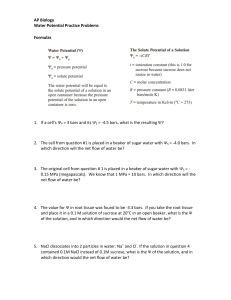 Water Potential Practice Problems
