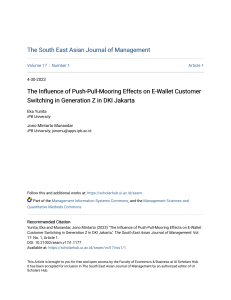 [Acuan] The Influence of Push-Pull-Mooring Effects on E-Wallet Customer Switching in Generation Z in DKI Jakarta