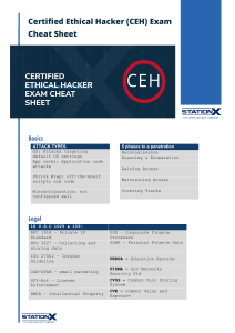 Certified Ethical Hacker (CEH) Exam Cheat Sheet