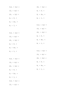 Chemical Reactions Worksheet: Balancing Equations