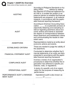 Auditing Theory - Chapter 1