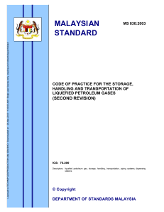 MS 830 (2003) Storage Handling and Transportation of LPG