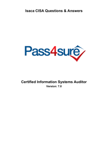 CISA Sample Questions [Pass4Sure]