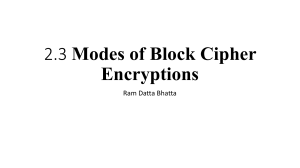 2.3 Modes of Block Ciphers