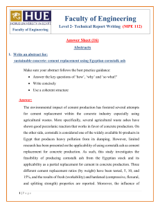 Answer Sheet [16] Technical report writing (MPE 112)