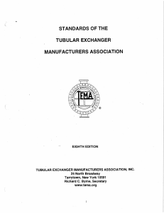 TEMA - Tubular Exchanger Manufactureres Association