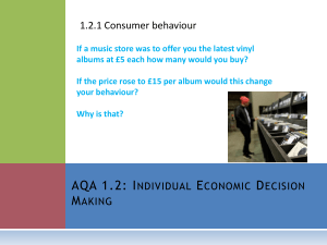 1.2.1 Consumer behaviour