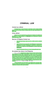 Criminal Law: Definitions, Sources, & Rights in the Philippines