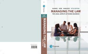 McInnes, Kerr, Vanduzer - Managing the Law  The Legal Aspects of Doing Business. 5th Editon-Pearson (1)