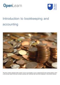 introduction to bookkeeping and accounting - The Open University (free course)