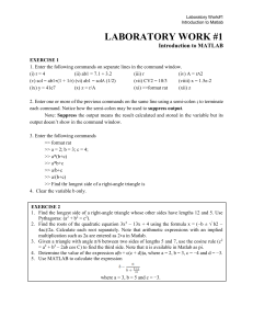 LABORATORY WORK 1 Exercises 1 and 2
