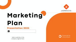 Orange and white modern creative marketing plan Presentation 