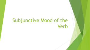 Subjunctive Mood of the Verb