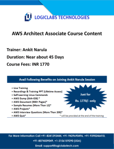 AWS Architect Associate Course Content