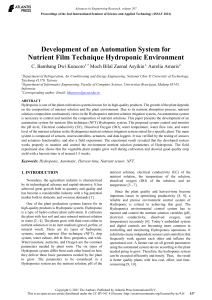 Development of an Automation System for Nutrient F
