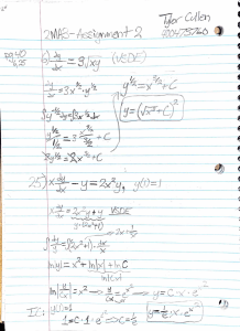 Differential Equations Assignment Solutions