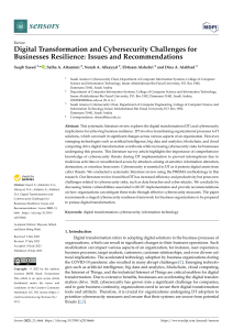 Digital Transformation and Cybersecurity Challenges for Businesses Resilience Issues and Recommendations sensors-23-06666