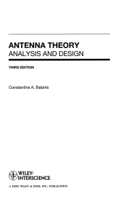 Antenna Theory 3rd Edition Constantine Balanis
