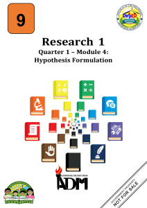 Hypothesis Formulation
