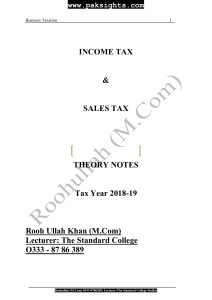 business taxation notes b.com part 2 income tax sales tax