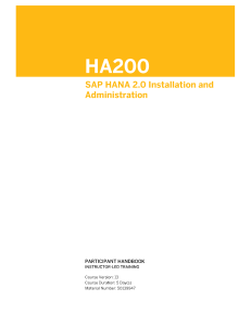 SAP HANA 2.0 Installation & Administration Handbook