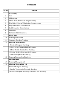 M.Sc. Nursing Syllabus: Curriculum & Examination Scheme