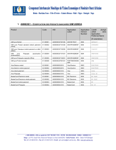 Codification produits bancaires EMV GIM052011