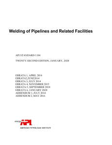 Api-1104-22-St-Edition-2020-Welding-Of-Pipelines-And-Related-Facilities-Apiasme-Publication