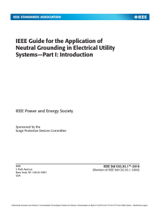 IEEE Std C62.92.1-2016 IEEE Guide for the Application of Neutral Grounding in Electrical Utility Systems - Part I - Introduction [38]