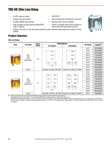 Relay and Timer Specifications 700-hk