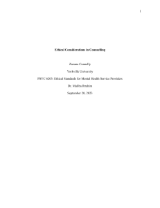 Ethical Considerations in Counseling Essay