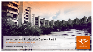 Week 1 Unit 3 Inventory and Production cycle - Part 1 Introduction