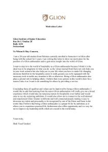 glion ambassador letter