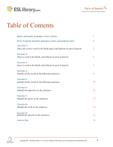    parts of speech 