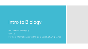 Unit 1.2 - Intro to Biology