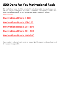 500 Done For You Motivational Reels