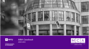 NYU Stern MCA 2020-2021 Casebook