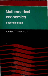 Mathematical Economics Akira Takayama