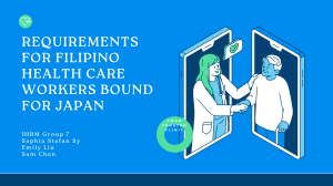 Requirements for filipino health care workers bound for japan