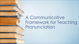 A Communicative Framework for Teaching Pronunciation