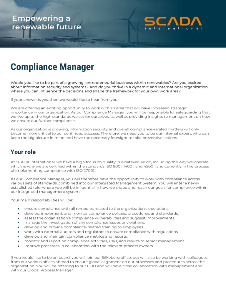 compliance-manager-job-description