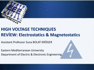 HIGH VOLTAGE- L2-electrostatics