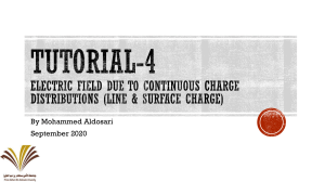 Tutorial-4 Electric Field due to continuous charge distributions (Line & surface charge)