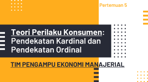 5. TEORI PERILAKU KONSUMEN (1)