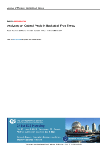 Analysing an Optimal Angle in Basketball Free Thro
