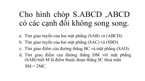 GIAO TUYẾN - GIAO ĐIỂM