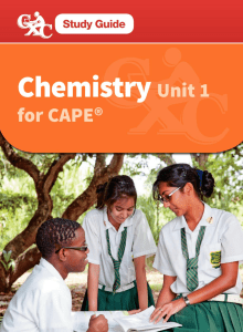 CAPE Chemistry Unit 1 Study Guide