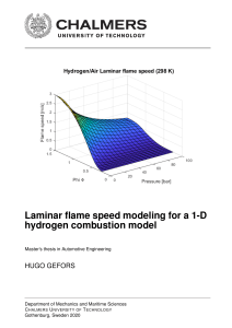 Laminar Flame Speed modeling for a 1D hydrogen Combustion Model