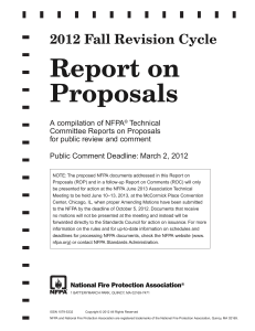 NFPA Report on Proposals: Fire Safety Standards