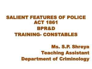 Police Act 1861: Salient Features & BPR&D Overview